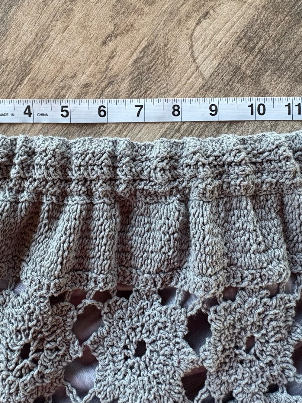 POL crocheted skirt in gray.  OS partially lined.  No flaws - Picture 8 of 12